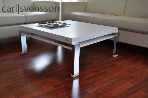 Design Couchtisch Carl Svensson K222 weiß Chrom Tisch Design Couchtisch Carl Svensson K222 weiß Chrom Tisch