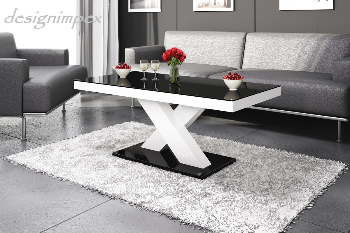 Design couchtisch h 888 schwarz / weià hochglanz highgloss tisch ...