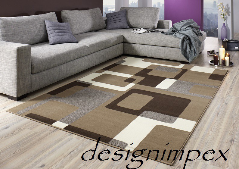 Design teppich retro 160 x 230 cm braun / weià / grau ut 10 neu ... Design wohnzimmer teppich