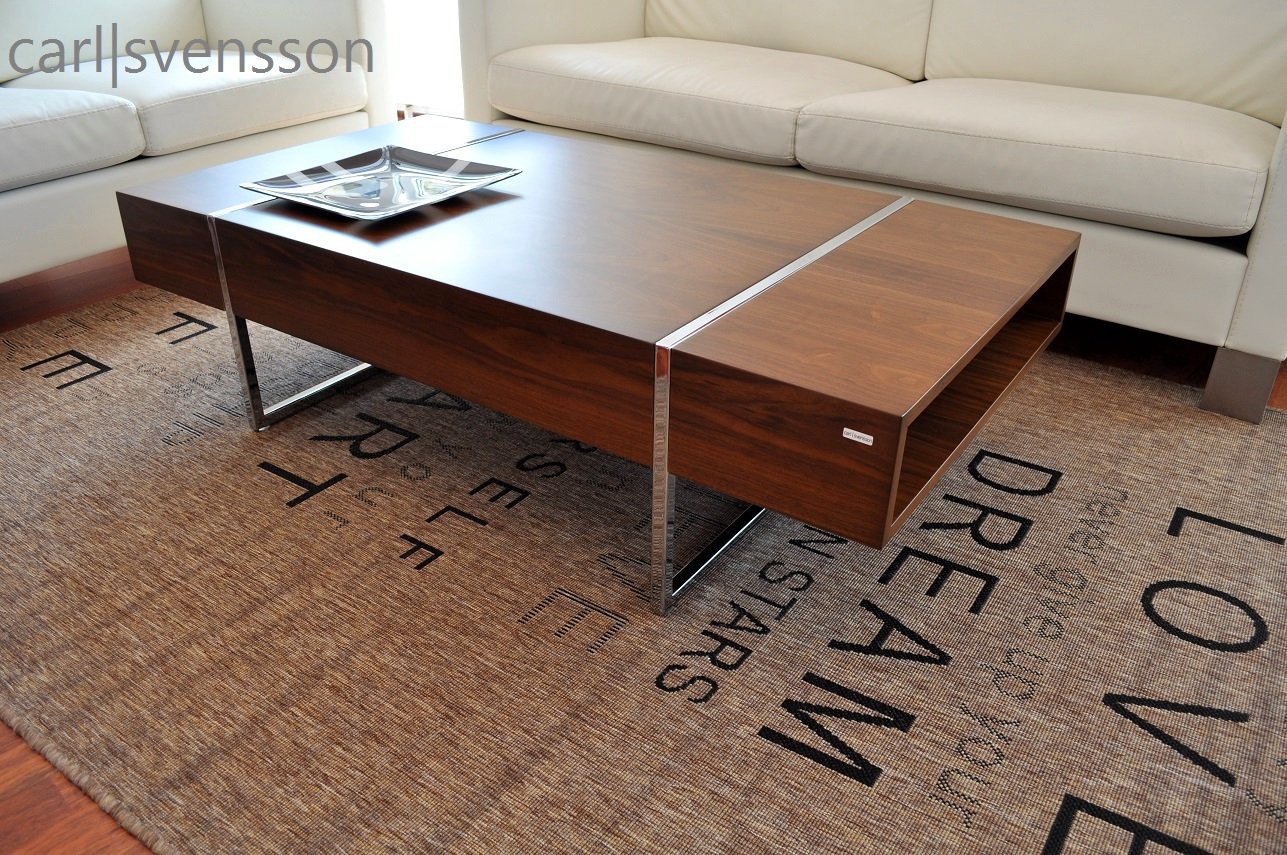 Design Couchtisch N-111 Walnuss / Nussbaum Carl Svensson Couchtische