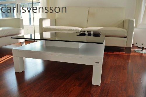 ~ DESIGN COUCHTISCH Tisch V570H weiß getöntes Glas Carl Svensson NEU Design Esstisch Weiß Glas Carl Svensson ~ DESIGN COUCHTISCH Tisch V570H weiß getöntes Glas Carl Svensson NEU