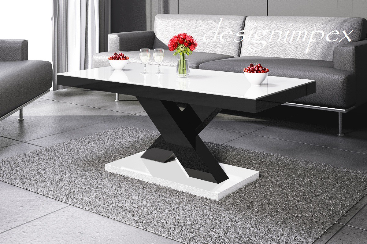 Design couchtisch h 888 weià / schwarz hochglanz highgloss tisch ...