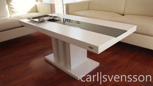 DESIGN COUCHTISCH S444 weiß getöntes Glas Carl Svensson DESIGN COUCHTISCH S444 weiß getöntes Glas Carl Svensson